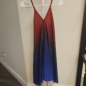 Athleta Daytrip Convertible Dress Wrap Ombre Purple, Orange, Red Tie Dye